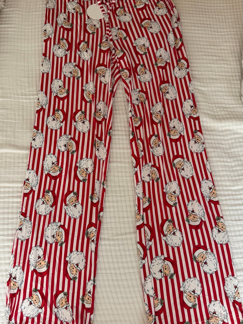 Caden Lane Red and White Santa Stripe Pajama Pants